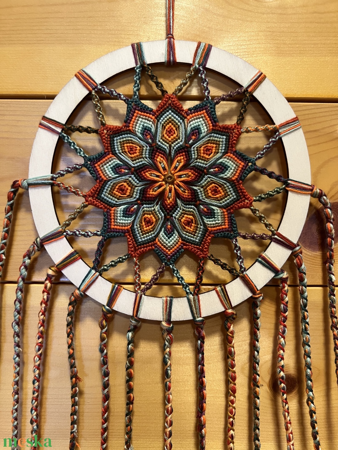 Papagáj - csomózott álomfogó - otthon & életmód - dekoráció - fali és függő dekoráció - álomfogó - Meska.hu