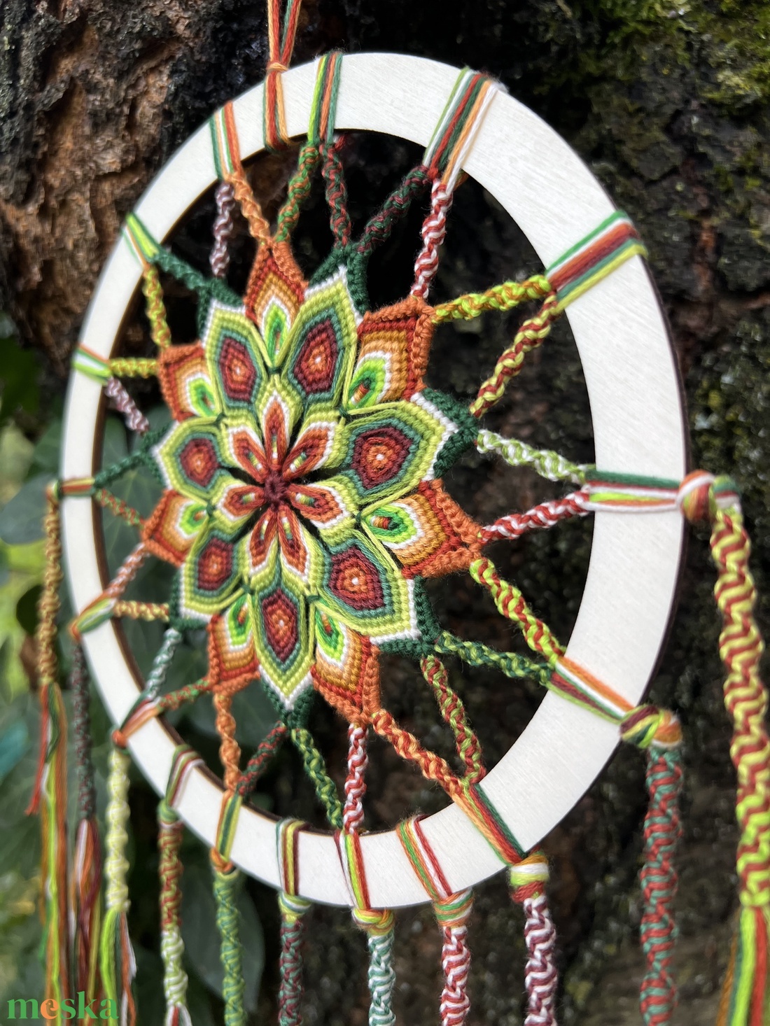 Ébredő erdő - csomózott álomfogó - otthon & életmód - dekoráció - fali és függő dekoráció - álomfogó - Meska.hu