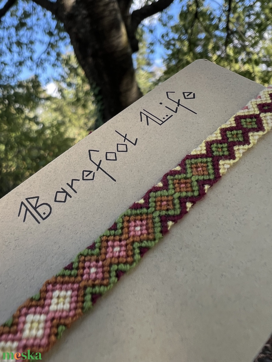 �Őszi piknik csomózott karkötő - ékszer - karkötő - fonott karkötő - Meska.hu