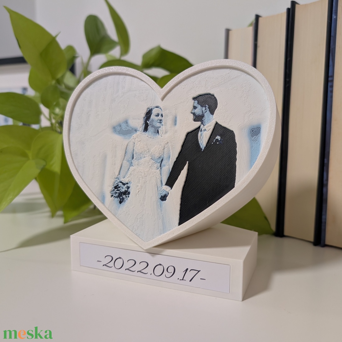 Egyedi fotóból készült emlékkép szívben � személyes ajándék különleges alkalmakra - otthon & életmód - dekoráció - asztal és polc dekoráció - asztaldísz - Meska.hu