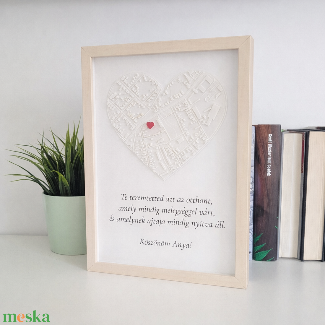 Keretes 3D Szív-Térkép Anyák napjára - otthon & életmód - dekoráció - dísztárgy - Meska.hu