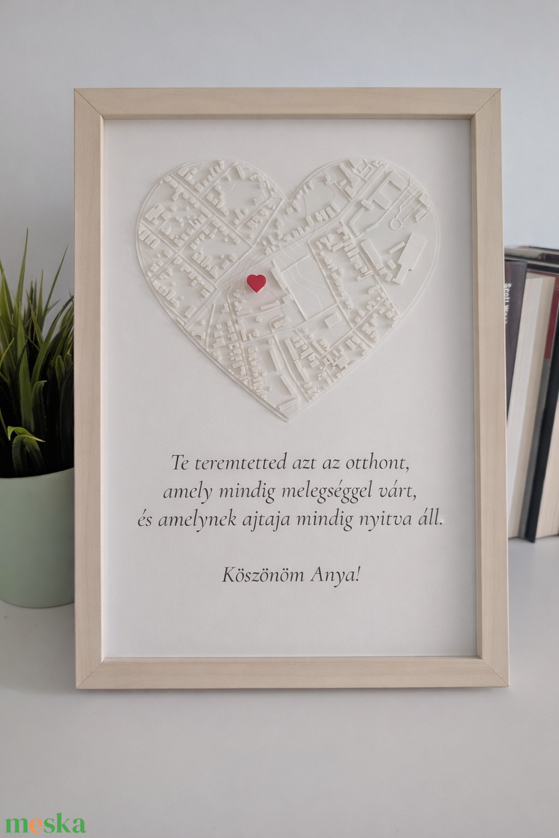 Keretes 3D Szív-Térkép Anyák napjára - otthon & életmód - dekoráció - dísztárgy - Meska.hu
