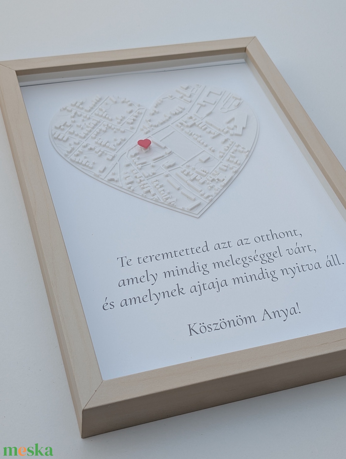 Keretes 3D Szív-Térkép Anyák napjára - otthon & életmód - dekoráció - dísztárgy - Meska.hu