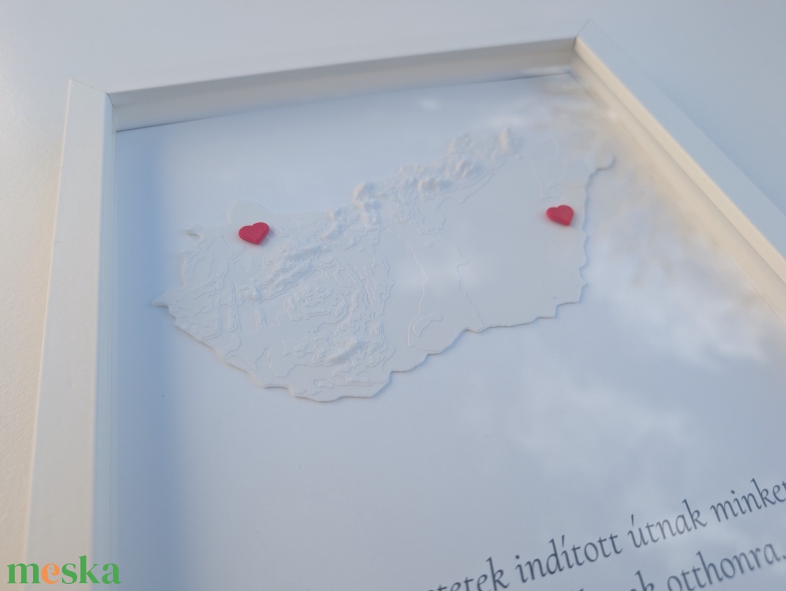 3D Magyarország térkép keretben - esküvő - emlék & ajándék - szülőköszöntő ajándék - Meska.hu