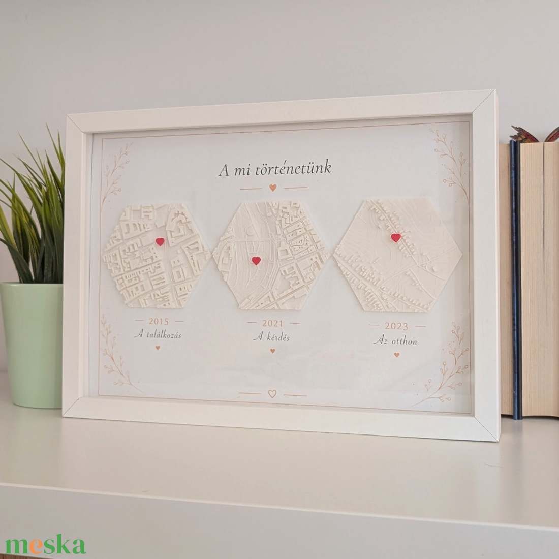 3D térképes emlékkép - jelöléssel - otthon & életmód - dekoráció - dísztárgy - Meska.hu