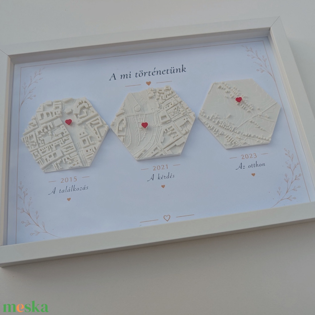 3D térképes emlékkép - jelöléssel - otthon & életmód - dekoráció - dísztárgy - Meska.hu