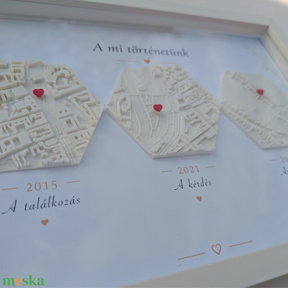 3D térképes emlékkép - jelöléssel - otthon & életmód - dekoráció - dísztárgy - Meska.hu