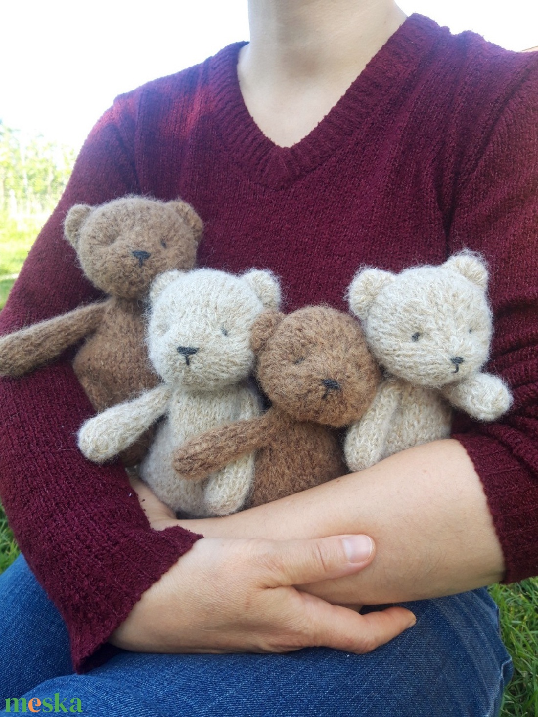 Kötött gyapjú mackó játék- barna - játék & sport - készségfejlesztő és logikai játék - montessori szivárvány, waldorf játékok - Meska.hu Kötött gyapjú mackó játék- barna - játék & sport - készségfejlesztő és logikai játék - montessori szivárvány, waldorf játékok - Meska.hu