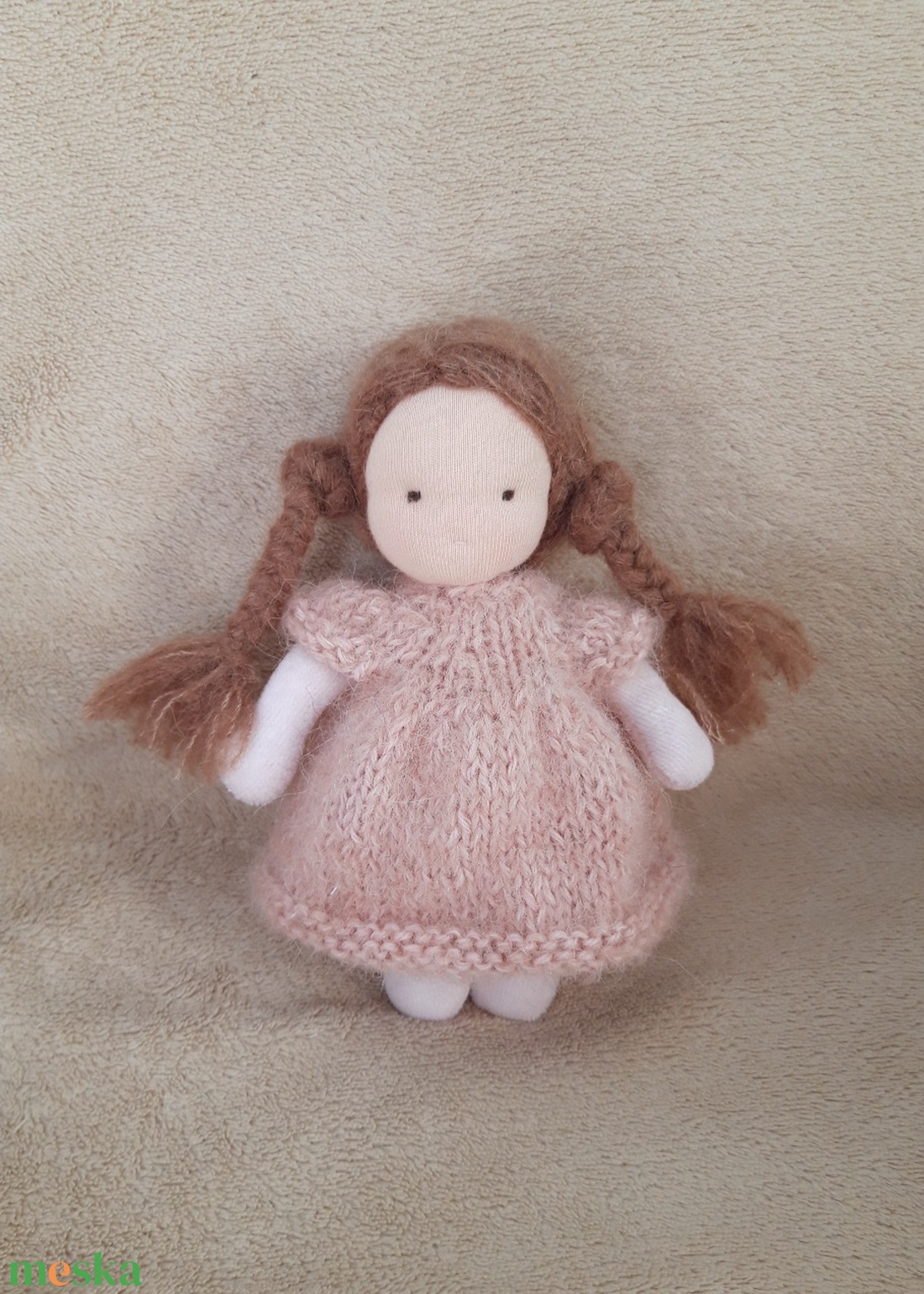 Kicsi Waldorf jellegű baba -rózsaszín - játék & sport - baba & babaház - baba - Meska.hu