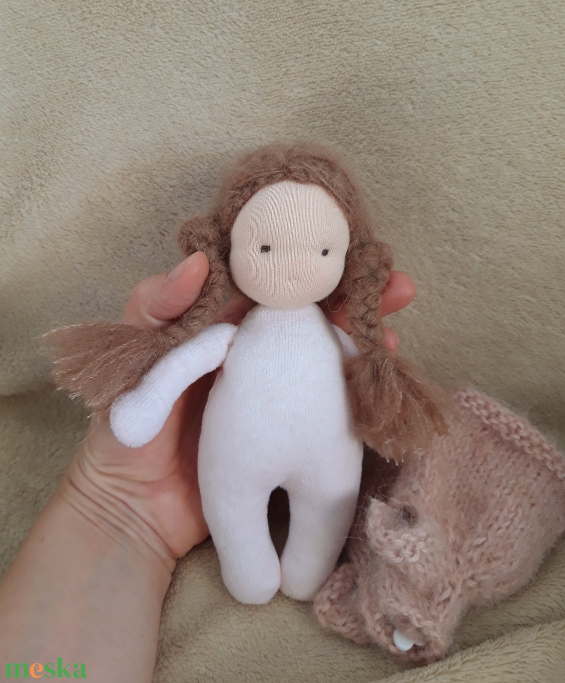 Kicsi Waldorf jellegű baba -rózsaszín - játék & sport - baba & babaház - baba - Meska.hu