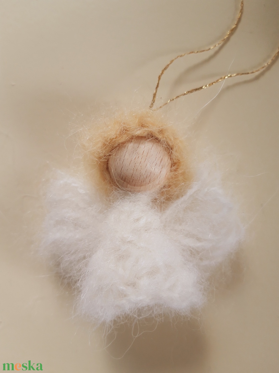 Gyapjú angyalka karácsonyi dísz - karácsony - karácsonyi lakásdekoráció - karácsonyfadíszek - Meska.hu