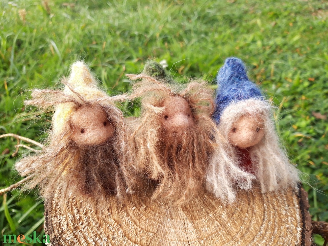 Gyapjú törpék évszakasztalra - játék & sport - készségfejlesztő és logikai játék - montessori szivárvány, waldorf játékok - Meska.hu