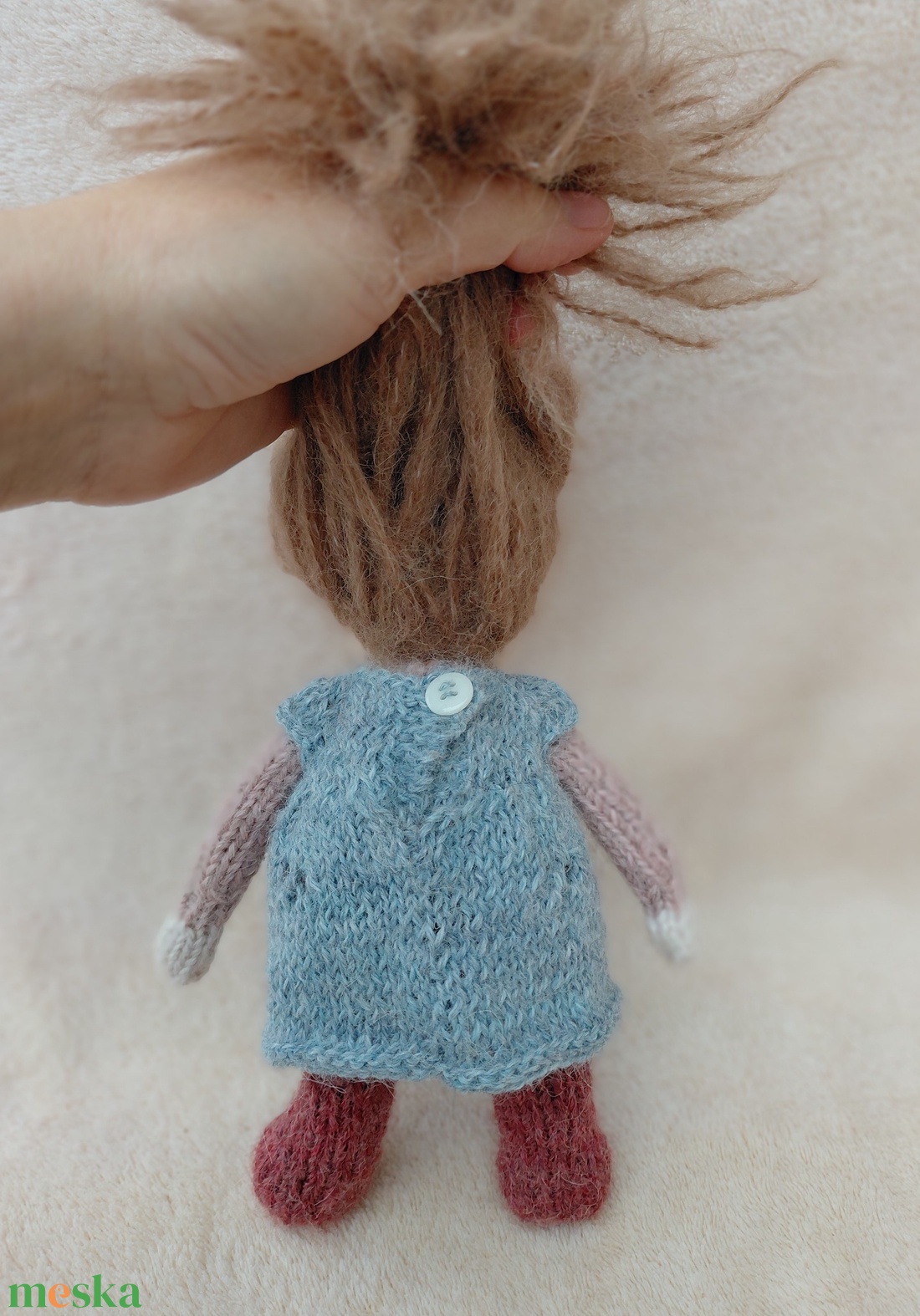 Kötött testű baba Málna - játék & sport - készségfejlesztő és logikai játék - montessori szivárvány, waldorf játékok - Meska.hu