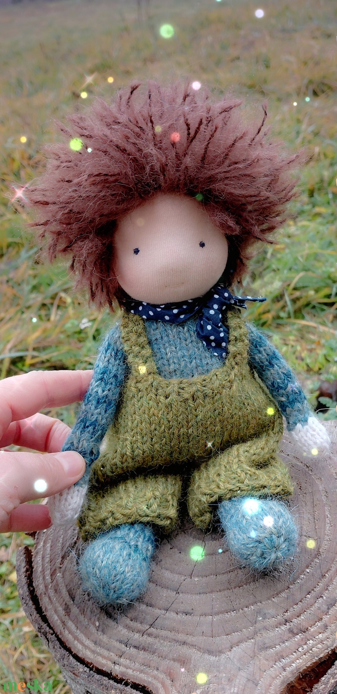 Kötött testű erdei manó - baba - mama - baba játékok - waldorf játékok - Meska.hu