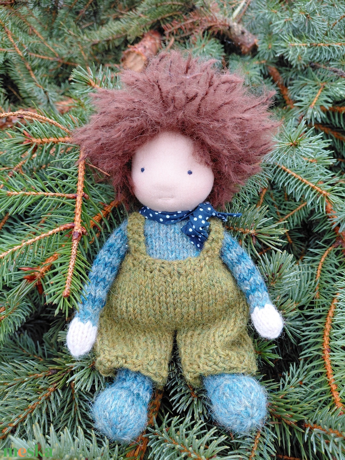 Kötött testű erdei manó - baba - mama - baba játékok - waldorf játékok - Meska.hu