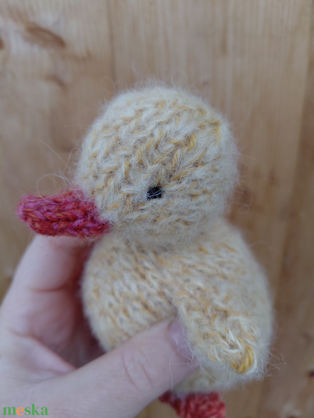 Kötött gyapjú kis kacsa plüss - baba - mama - baba játékok - waldorf játékok - Meska.hu