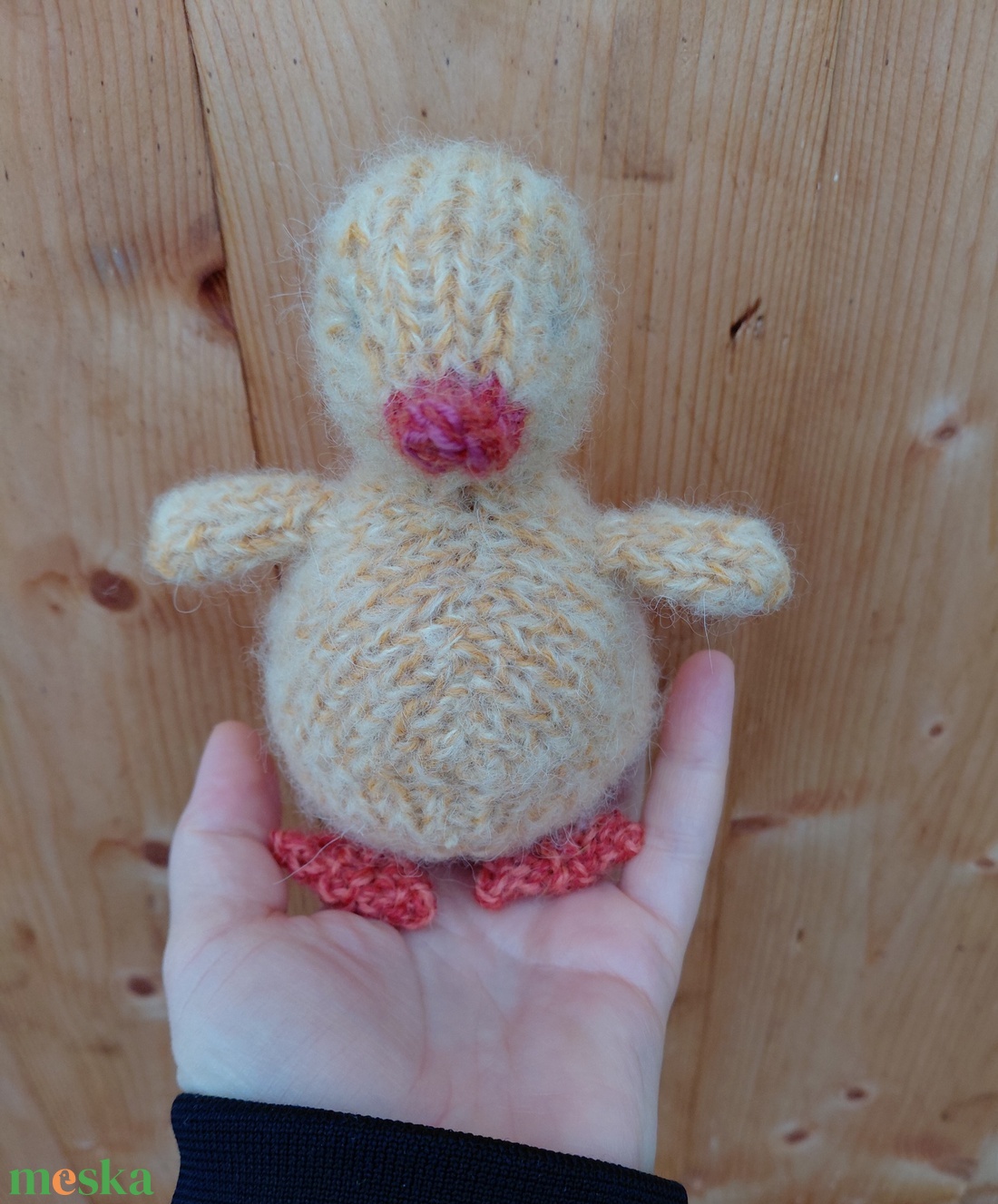 Kötött gyapjú kis kacsa plüss - baba - mama - baba játékok - waldorf játékok - Meska.hu