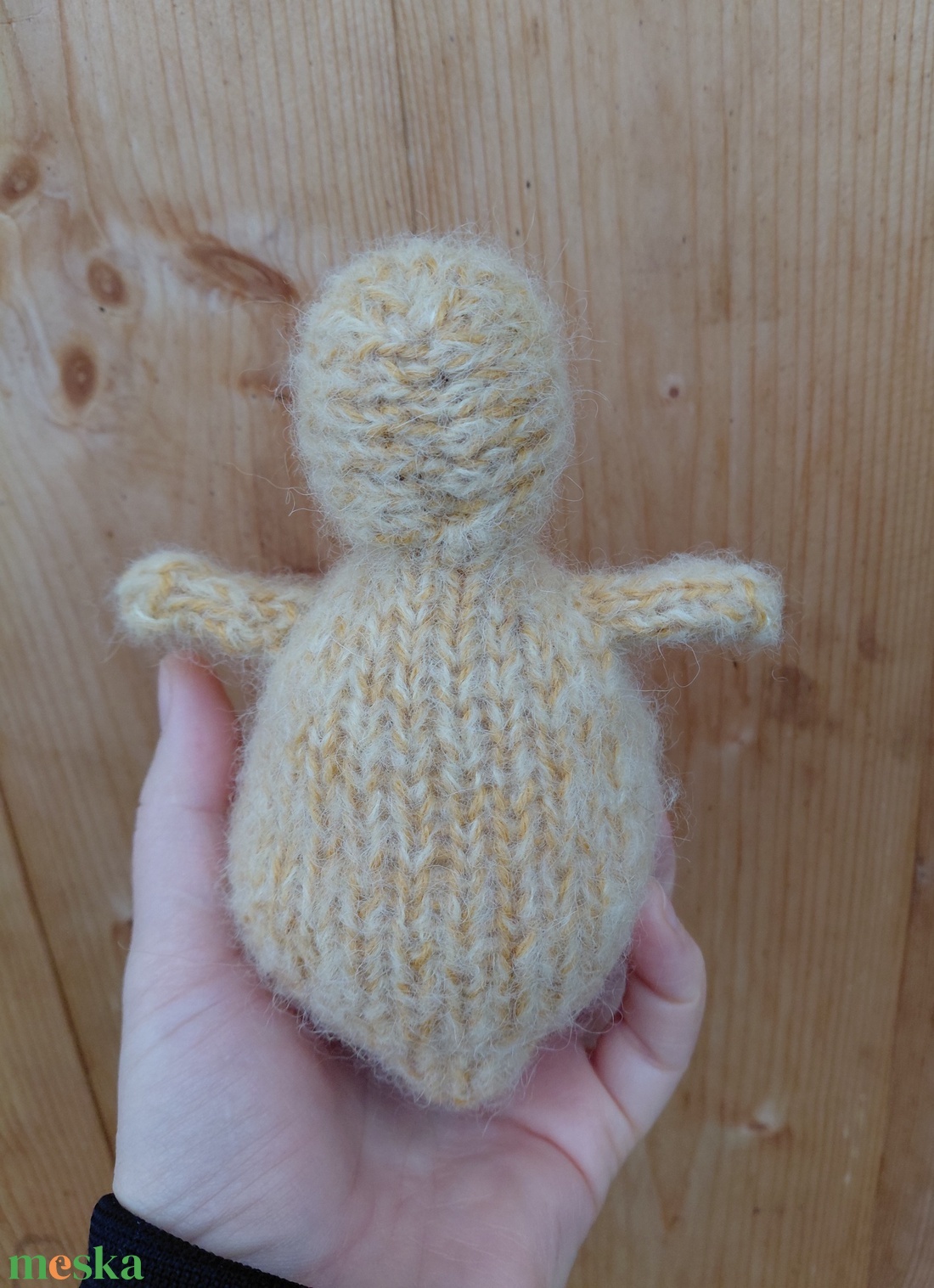 Kötött gyapjú kis kacsa plüss - baba - mama - baba játékok - waldorf játékok - Meska.hu