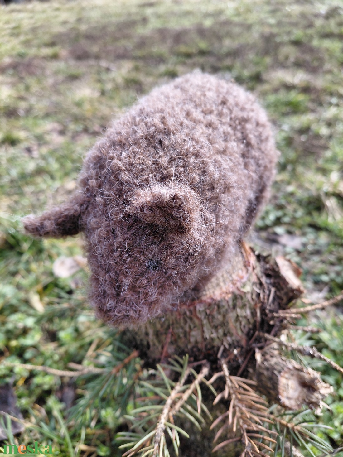 Barna mangalica plüss gyapjúból - játék & sport - plüssállat & játékfigura - malac - Meska.hu