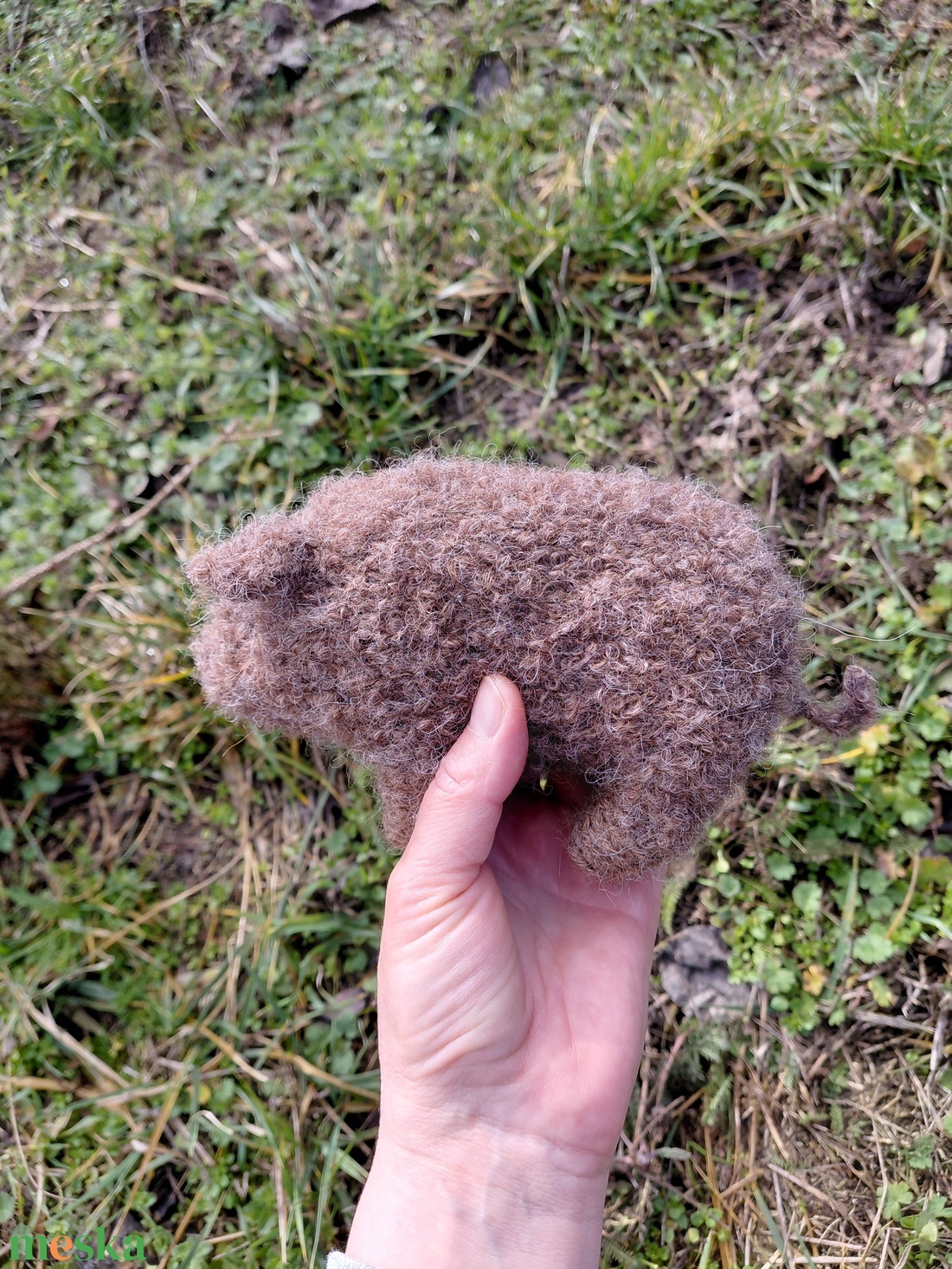 Barna mangalica plüss gyapjúból - játék & sport - plüssállat & játékfigura - malac - Meska.hu