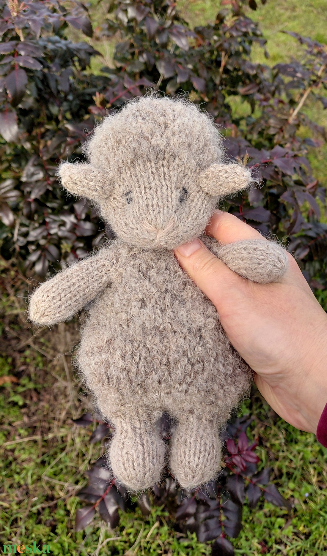 Kötött gyapjú bárány plüss - baba - mama - baba játékok - waldorf játékok - Meska.hu