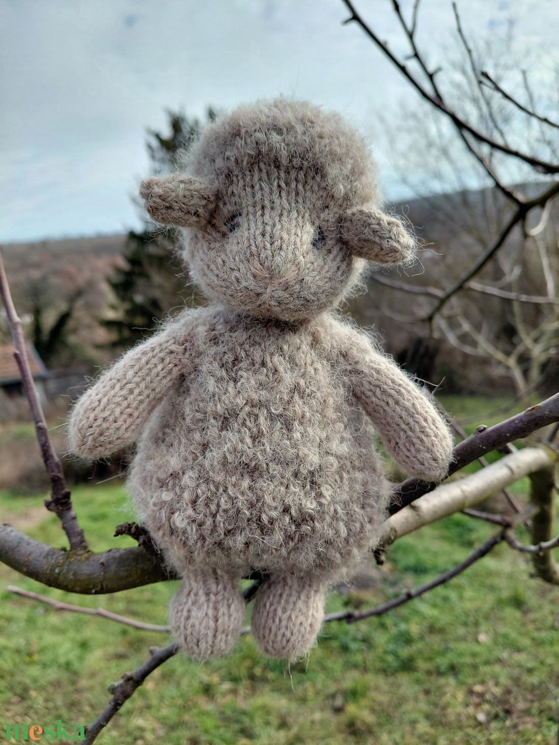 Kötött gyapjú bárány plüss - baba - mama - baba játékok - waldorf játékok - Meska.hu