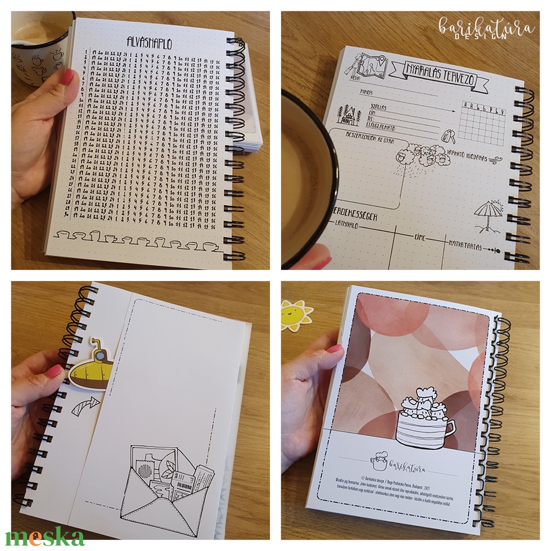 Kávés határidőnapló 2026 -színezhető - otthon & életmód - papír, írószer - jegyzetfüzet & napló - Meska.hu