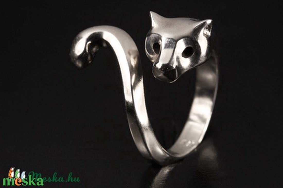 Puma ezüst gyűrű 925-ös sterling ezüstből! - ékszer - gyűrű - figurális gyűrű - Meska.hu