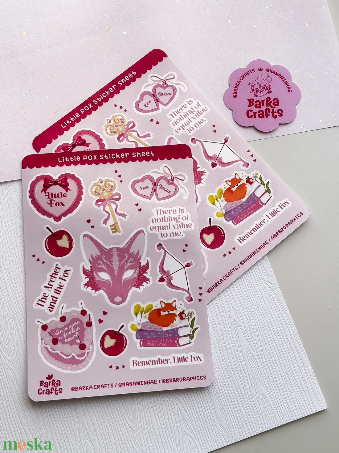 Once Upon a Broken Heart Little Fox könyvmoly matrica ív - otthon & életmód - papír, írószer - matrica, matrica csomag - Meska.hu