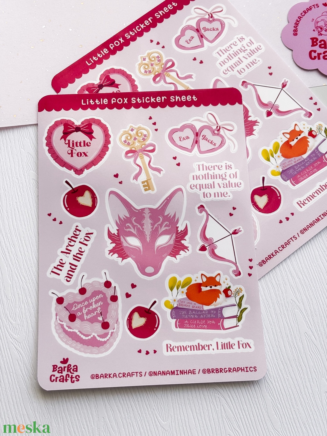 Once Upon a Broken Heart Little Fox könyvmoly matrica ív - otthon & életmód - papír, írószer - matrica, matrica csomag - Meska.hu