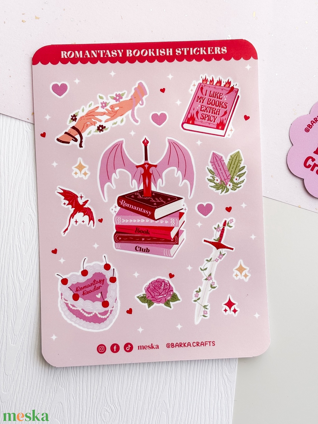 Romantasy olvasó könyvmoly matrica ív - otthon & életmód - papír, írószer - matrica, matrica csomag - Meska.hu