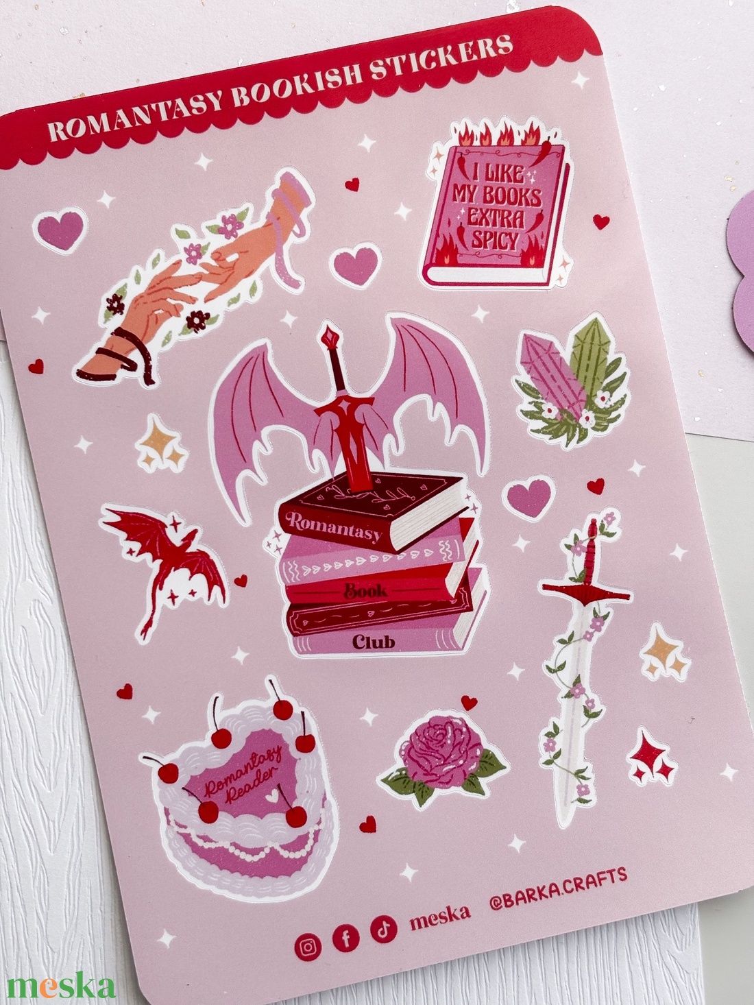 Romantasy olvasó könyvmoly matrica ív - otthon & életmód - papír, írószer - matrica, matrica csomag - Meska.hu