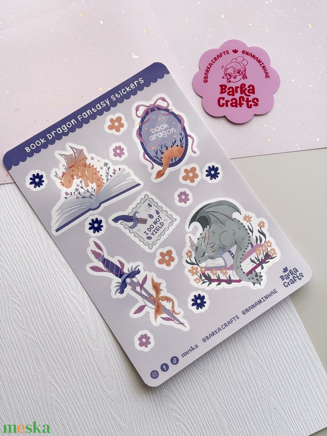 Sárkányos könyvmoly matrica ív - otthon & életmód - papír, írószer - matrica, matrica csomag - Meska.hu