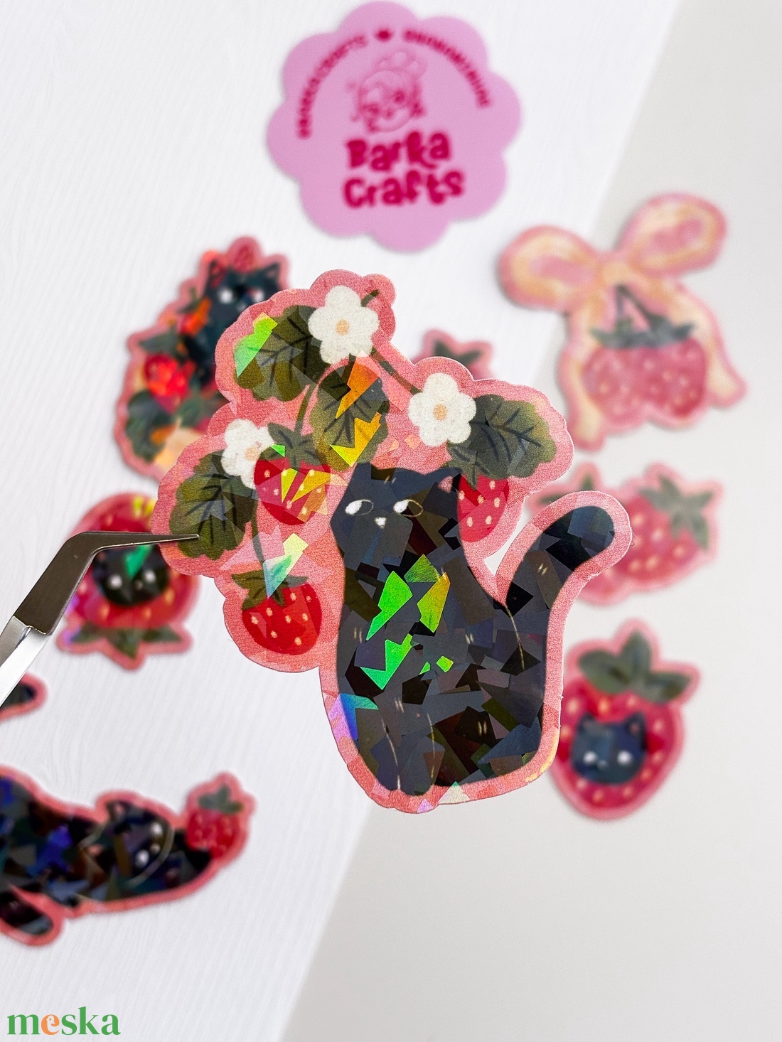 Epres cicák holografikus matrica szett - otthon & életmód - papír, írószer - matrica, matrica csomag - Meska.hu