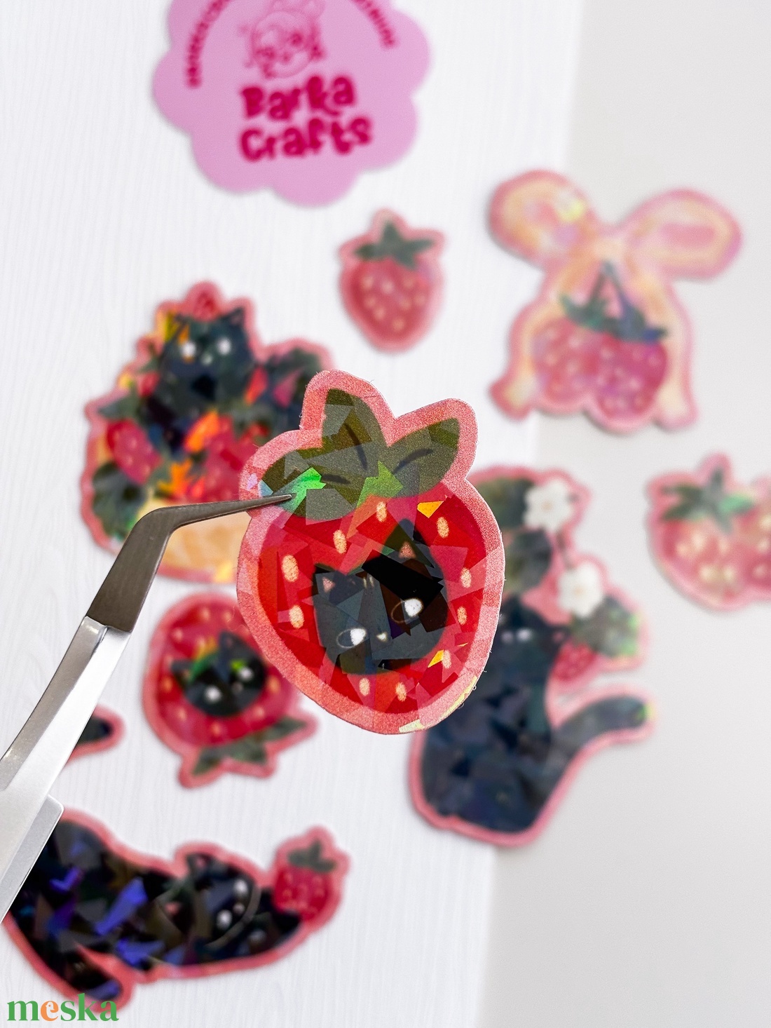 Epres cicák holografikus matrica szett - otthon & életmód - papír, írószer - matrica, matrica csomag - Meska.hu