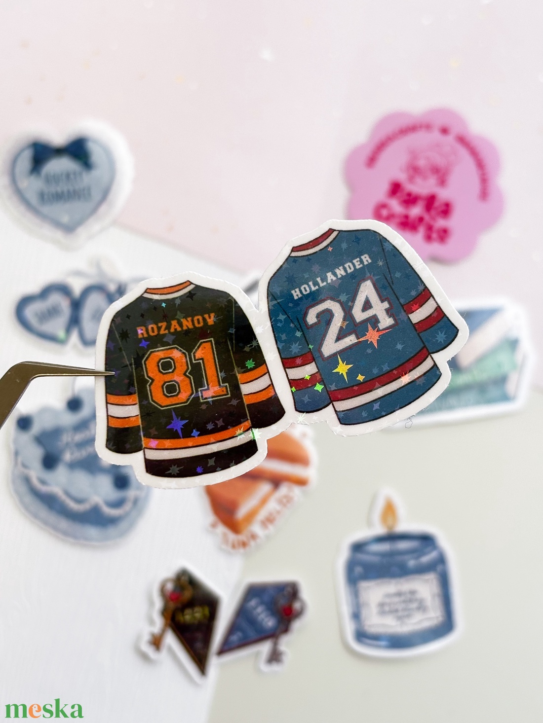 Heated Rivalry (Rozanov, Hollander) holografikus matrica szett - otthon & életmód - papír, írószer - matrica, matrica csomag - Meska.hu