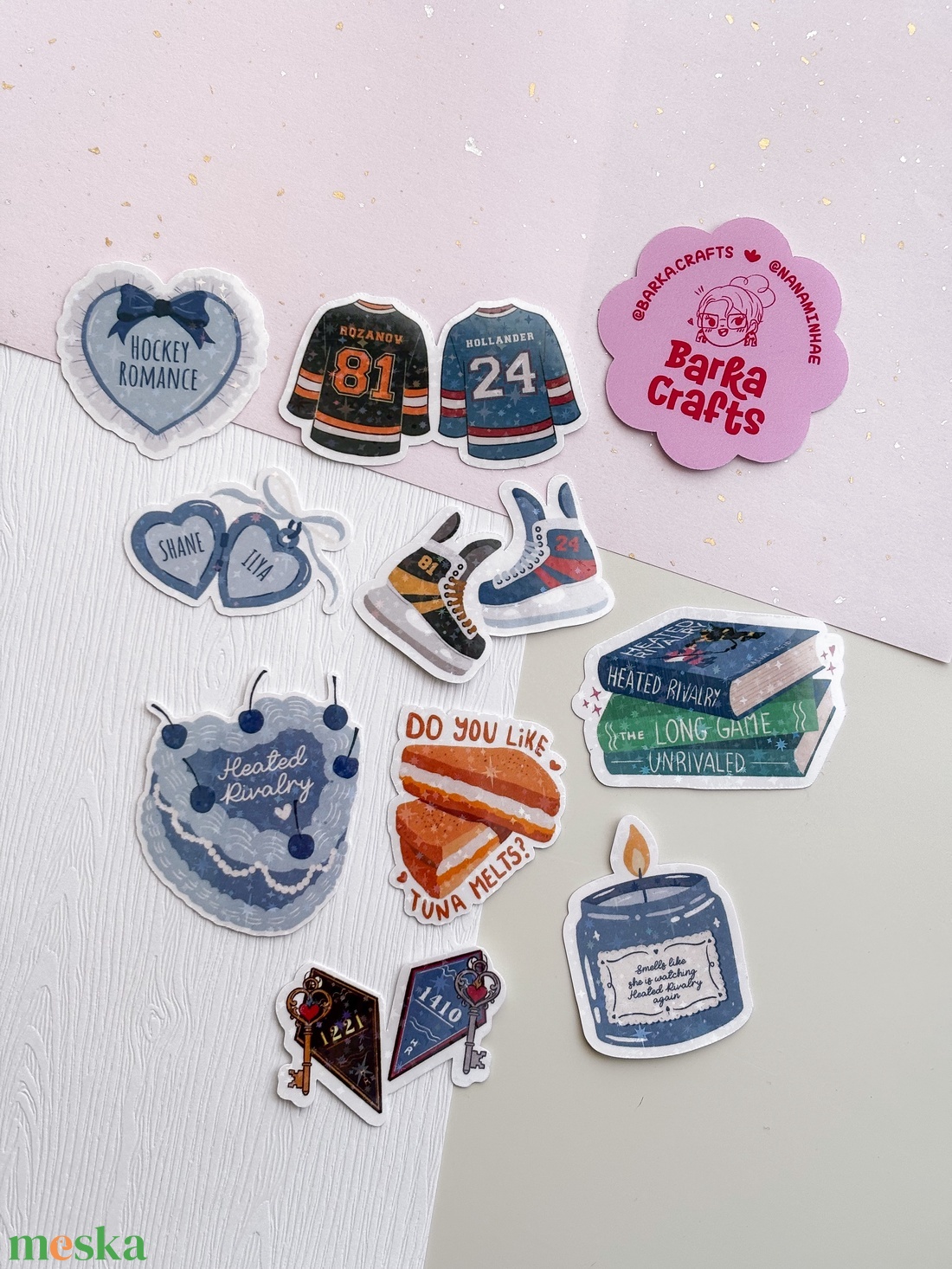 Heated Rivalry (Rozanov, Hollander) holografikus matrica szett - otthon & életmód - papír, írószer - matrica, matrica csomag - Meska.hu