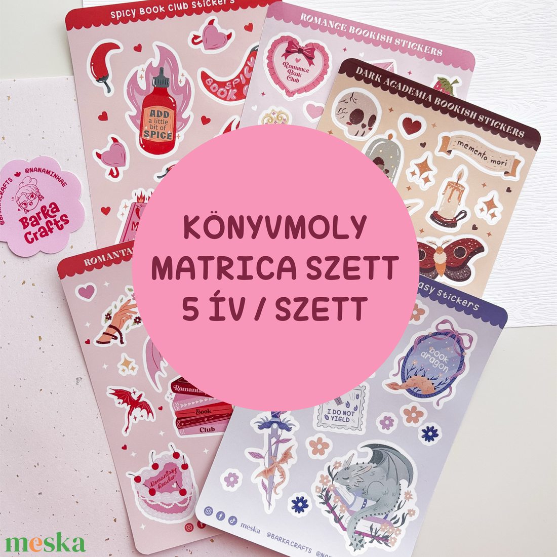 Könyvmoly Matrica Csomag (5 ív egyben) - otthon & életmód - papír, írószer - matrica, matrica csomag - Meska.hu