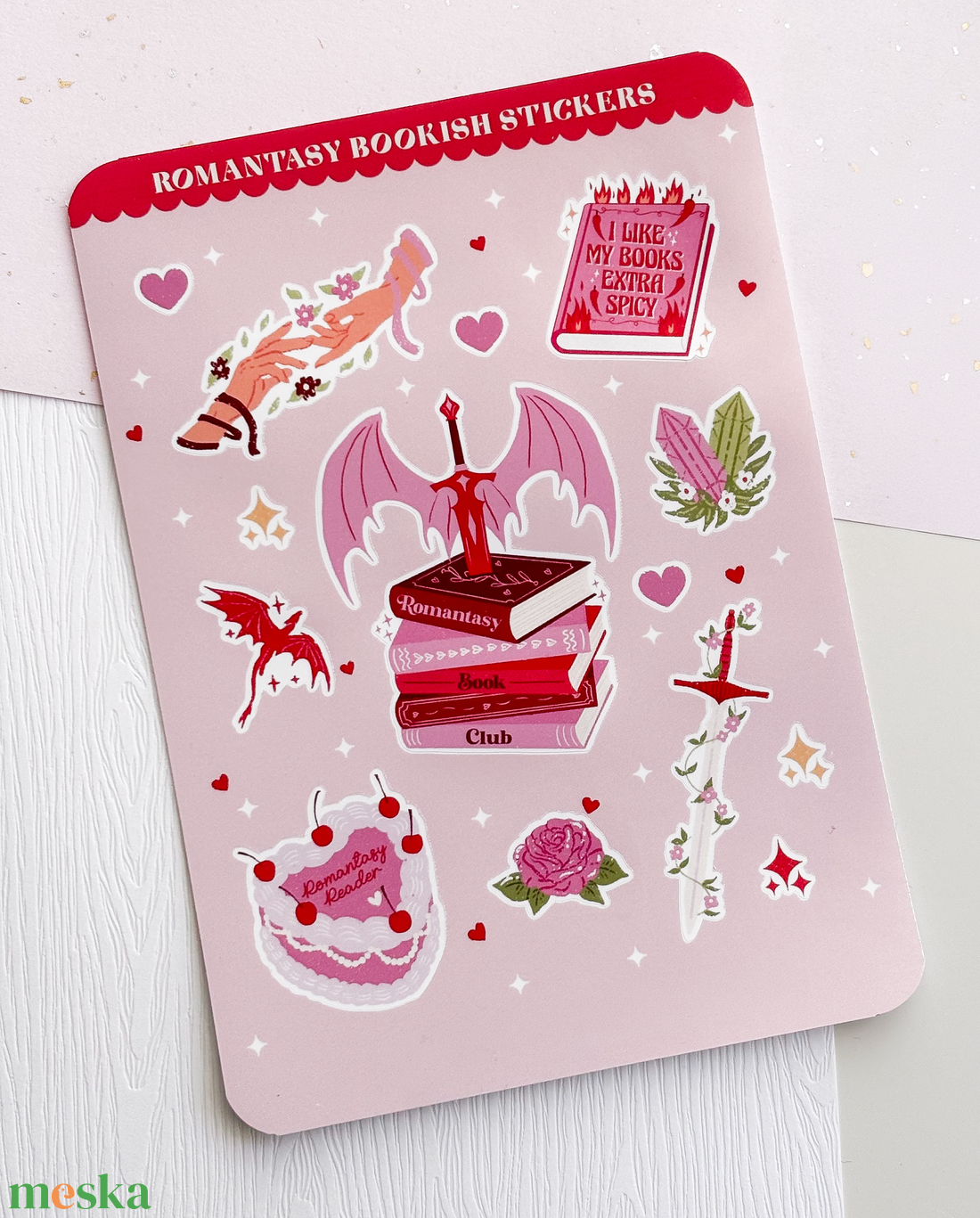 Romantasy olvasó könyvmoly matrica ív - otthon & életmód - papír, írószer - matrica, matrica csomag - Meska.hu
