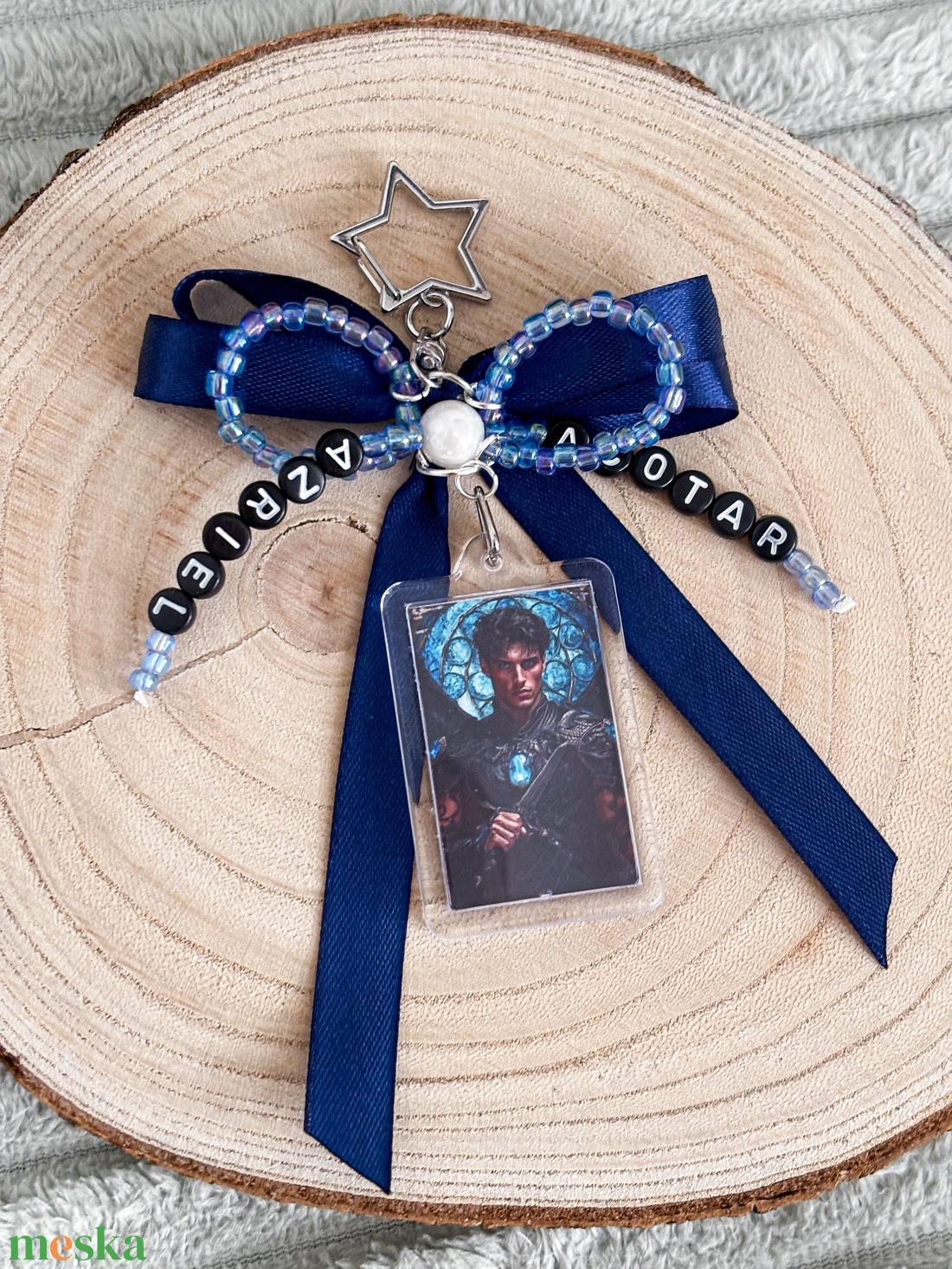 ACOTAR Azriel masnis gyöngy kulcstartó - táska & tok - kulcstartó & táskadísz - kulcstartó - Meska.hu