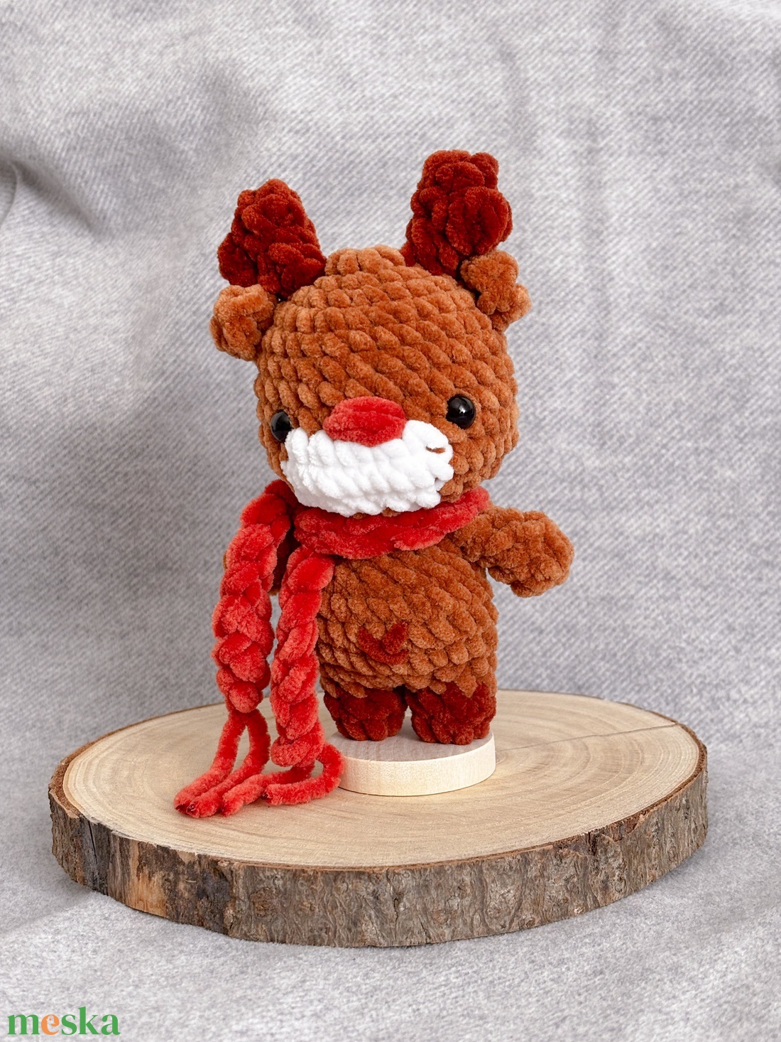 Karácsonyi rénszarvas horgolt plüss amigurumi - játék & sport - plüssállat & játékfigura - őzike, szarvas - Meska.hu