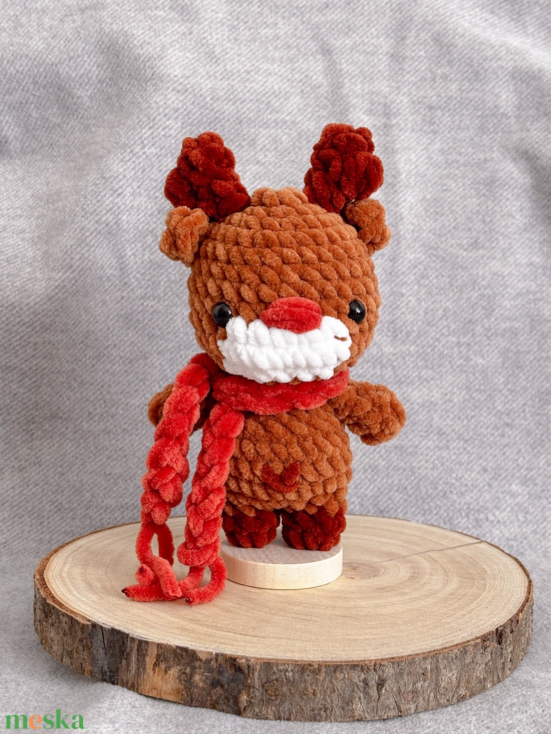 Karácsonyi rénszarvas horgolt plüss amigurumi - játék & sport - plüssállat & játékfigura - őzike, szarvas - Meska.hu