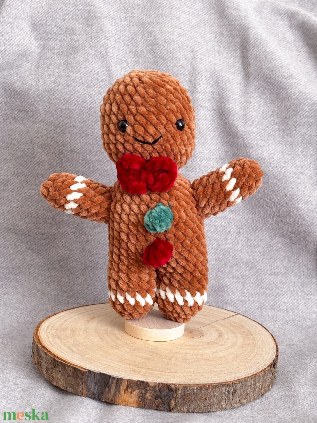 Karácsonyi mézi mézeskalács horgolt plüss amigurumi - játék & sport - plüssállat & játékfigura - plüss mesefigurák - Meska.hu