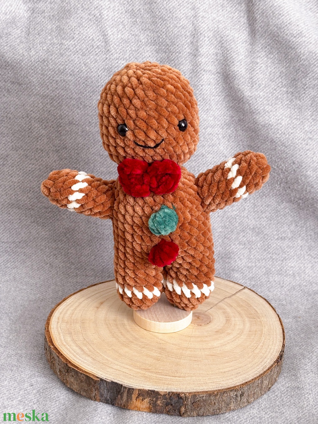 Karácsonyi mézi mézeskalács horgolt plüss amigurumi - játék & sport - plüssállat & játékfigura - plüss mesefigurák - Meska.hu