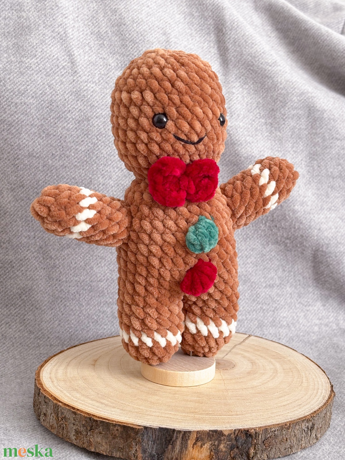 Karácsonyi mézi mézeskalács horgolt plüss amigurumi - játék & sport - plüssállat & játékfigura - plüss mesefigurák - Meska.hu
