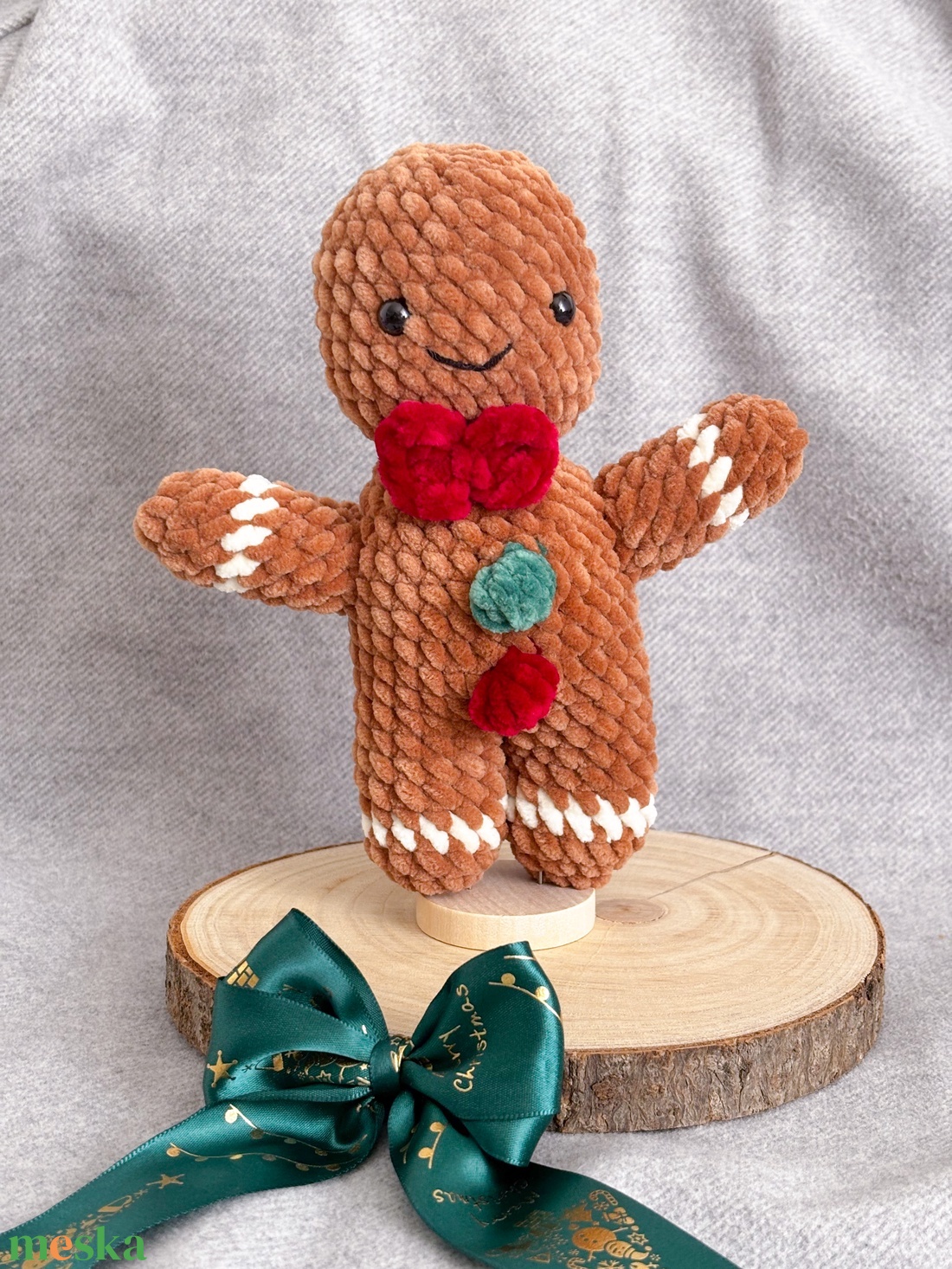Karácsonyi mézi mézeskalács horgolt plüss amigurumi - játék & sport - plüssállat & játékfigura - plüss mesefigurák - Meska.hu