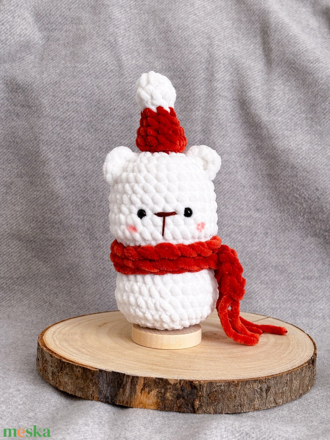 Karácsonyi jegesmedve horgolt plüss amigurumi - játék & sport - plüssállat & játékfigura - plüss mesefigurák - Meska.hu