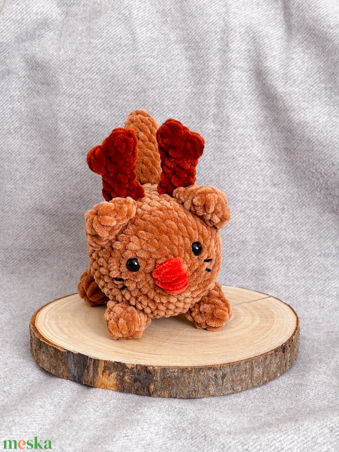 Karácsonyi rénszarvas cica horgolt plüss amigurumi - játék & sport - plüssállat & játékfigura - plüss mesefigurák - Meska.hu