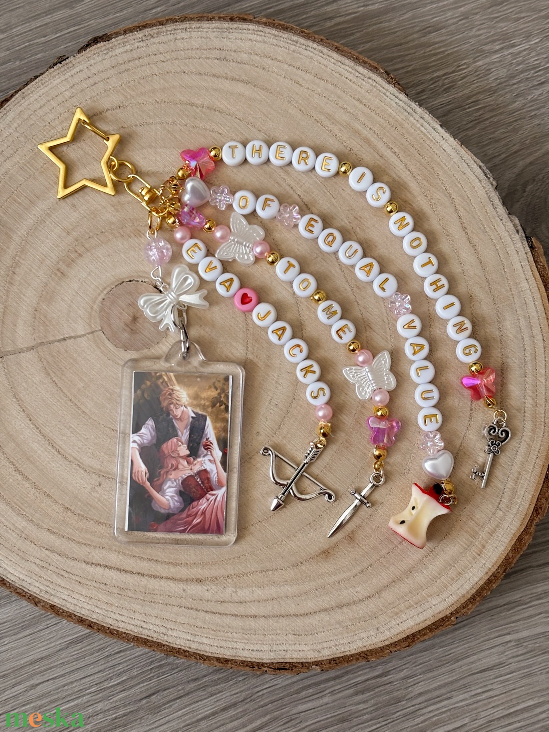OUABH Jacks és Eva gyöngy kulcstartó - táska & tok - kulcstartó & táskadísz - kulcstartó - Meska.hu