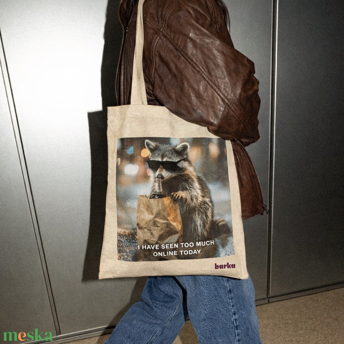 I�ve Seen Too Much Raccoon vászontáska - mosómedve mintás tote bag - táska & tok - bevásárlás & shopper táska - shopper, textiltáska, szatyor - Meska.hu
